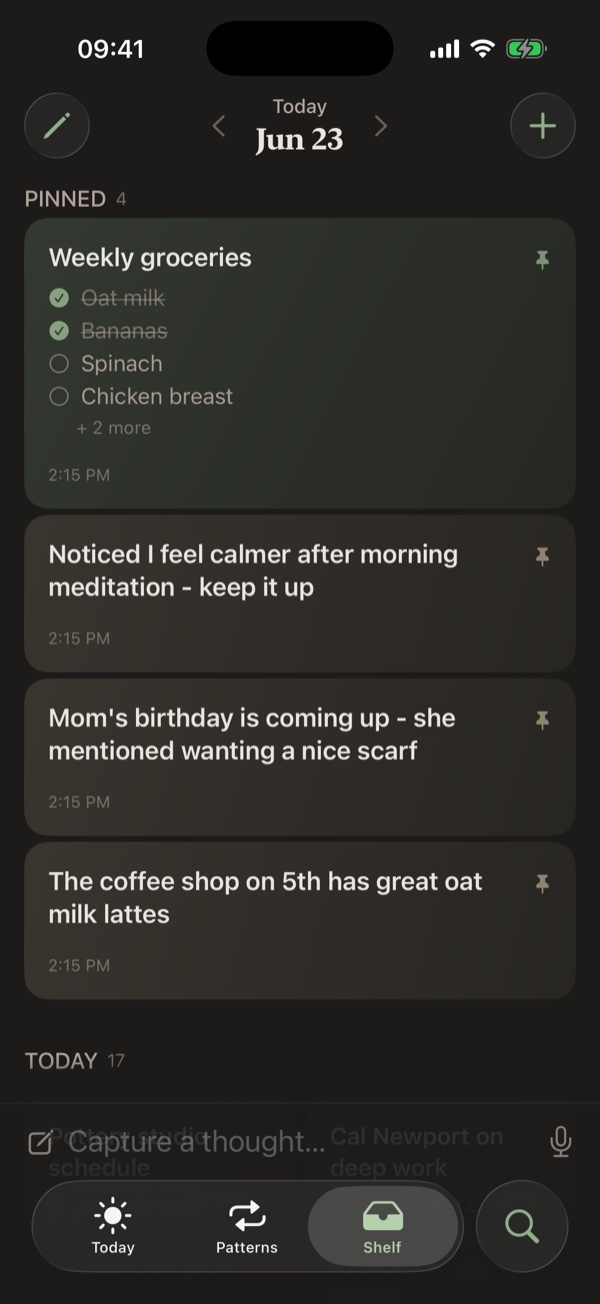 Pattern’s The Shelf screen